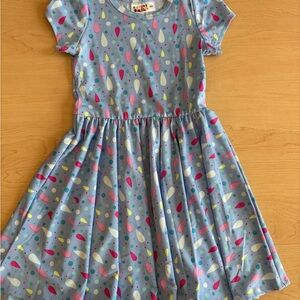 Dot Dot Smile Girls Size 3/4 Light Blue, Short Sleeve Twirl Dress